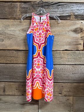 NWT Banana Republic Halter Dress, Pink/Orange/Blue/White, Size 2